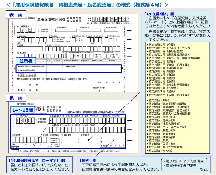 雇用保険被保険者 資格喪失届