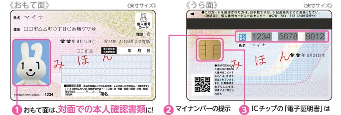 【マイナンバーカードの見本】